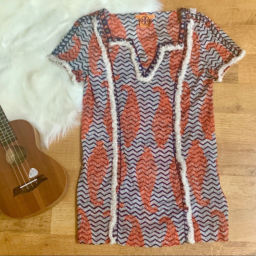 Tory Burch Liseth Orange Tunic
